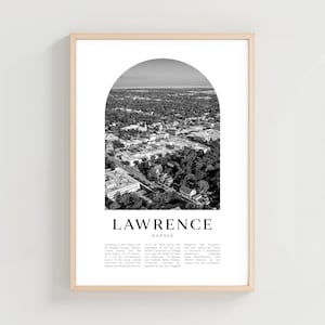 Lawrence Travel Poster, Lawrence Print, Lawrence Wall Art, Travel Print, Kansas City Art, Lawrence Gift, Kansas Decor | US338M