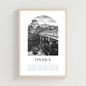 Osaka Travel Poster, Osaka Print, Osaka Wall Art, Travel Print, Japan City Art, Osaka Gift, Japan Decor | AS74M