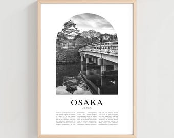 Osaka Travel Poster, Osaka Print, Osaka Wall Art, Travel Print, Japan City Art, Osaka Gift, Japan Decor | AS74M