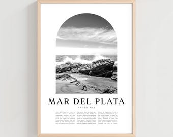 Cartel de viaje de Mar del Plata, Impresión de Mar del Plata, Arte de la pared de Mar del Plata, Arte de la ciudad de Argentina, Regalo de Mar del Plata, Decoración de Argentina / SA07M