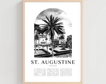 St. Augustine Travel Poster, St. Augustine Print, St. Augustine Wall Art, Travel Print, Florida City Art, St. Augustine Gift | NA345M