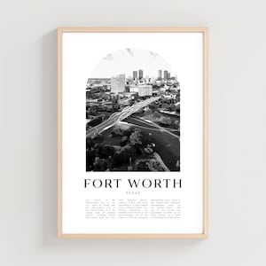 Fort Worth Travel Poster, Fort Worth Print, Fort Worth Wall Art, Travel Print, Texas City Art, Fort Worth Gift, Texas Decor | US17M