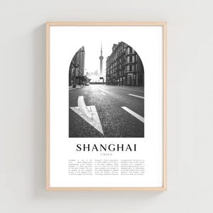 Shanghai Travel Poster, Shanghai Print, Shanghai Wall Art, Travel Print, China City Art, Shanghai Gift, China Decor | AS20M