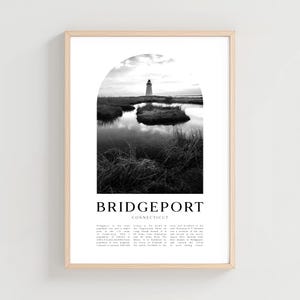 Bridgeport Travel Poster, Bridgeport Print, Bridgeport Wall Art, Travel Print, Connecticut City Art, Bridgeport Gift | US172M