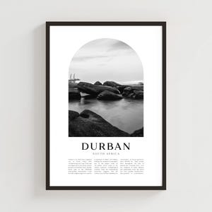 Durban Travel Poster, Durban Print, Durban Wall Art, Travel Print, South Africa City Art, Durban Gift, South Africa Decor | AF109M
