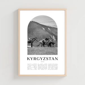 Kyrgyzstan Travel Poster, Kyrgyzstan Print, Kyrgyzstan Wall Art, Travel Print, Asia City Art, Kyrgyzstan Gift, Asia Decor | AS101M