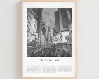 Póster de viaje de Times Square, impresión vintage de Times Square, arte mural retro de la ciudad de Nueva York, regalo de Times Square, decoración bohemia de Nueva York / NA79