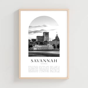 Savannah Reiseplakat, Savannah Druck, Savannah Wandkunst, Reisedruck, Georgia Stadt Kunst, Savannah Geschenk, Georgia Dekor | NA42M