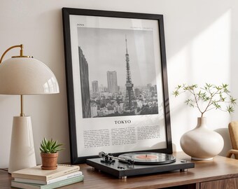 Poster di viaggio di Tokyo, stampa vintage di Tokyo, arte murale di Tokyo, arte retrò della città giapponese, regalo di Tokyo, arredamento boho giapponese / AS73