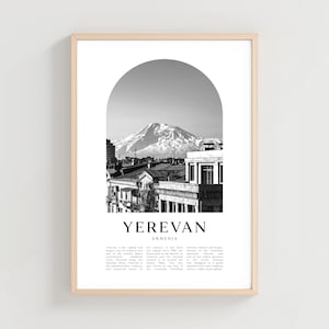Cartaz de viagem de Yerevan, Impressão de Yerevan, Arte de parede de Yerevan, Impressão de viagem, Arte da cidade da Armênia, Presente de Yerevan, Decoração da Armênia | AS04M