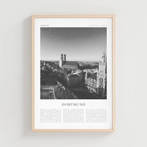 Dortmund Travel Poster, Dortmund Vintage Print, Dortmund Wall Art, Germany Retro City Art, Dortmund Gift, Germany Boho Decor | EU45