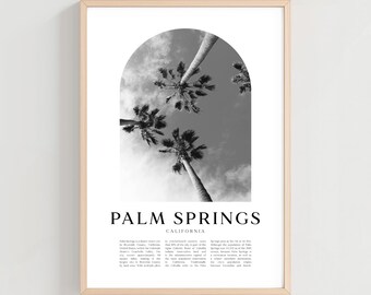Palm Springs Travel Poster, Palm Springs Print, Palm Springs Wall Art, California City Art, Palm Springs Gift, California Decor | NA46M