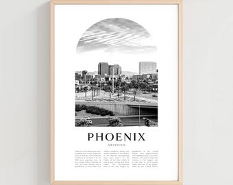 Phoenix Travel Poster, Phoenix Print, Phoenix Wall Art, Travel Print, Arizona City Art, Phoenix Gift, Arizona Decor | US06M
