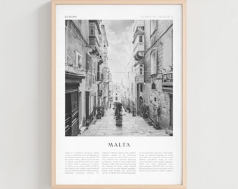 Póster de viaje de Malta, impresión vintage de Malta, arte mural de Malta, arte urbano retro europeo, regalo de Malta, decoración bohemia europea / EU74