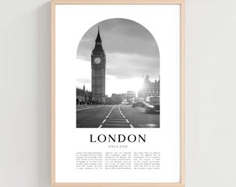 London Travel Poster, London Print, London Wall Art, Travel Print, England City Art, London Gift, England Decor | EU28M
