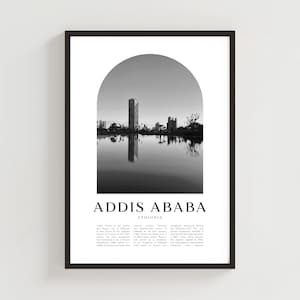 Addis Ababa Travel Poster, Addis Ababa Print, Addis Ababa Wall Art, Travel Print,Ethiopia City Art, Addis Ababa Gift, Ethiopia Decor | AF12M
