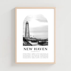 New Haven Travel Poster, New Haven Print, New Haven Wall Art, Travel Print, Connecticut City Art, New Haven Gift, Connecticut Decor | US195M