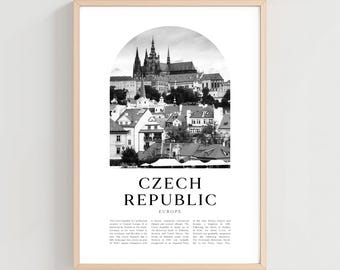 Czech Republic Travel Poster, Czech Republic Print, Czech Republic Wall Art, Travel Print, Europe City Art, Czech Republic Gift | EU23M