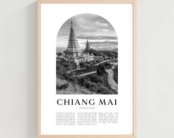 Chiang Mai Travel Poster, Chiang Mai Print, Chiang Mai Wall Art, Travel Print, Thailand City Art, Chiang Mai Gift, Thailand Decor | AS213M