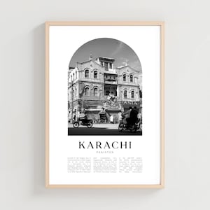 Karachi Travel Poster, Karachi Print, Karachi Wall Art, Travel Print, Pakistan City Art, Karachi Gift, Pakistan Decor | AS121M