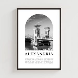 Alexandria Travel Poster, Alexandria Print, Alexandria Wall Art, Travel Print, Egypt City Art, Alexandria Gift, Egypt Decor | AF17M