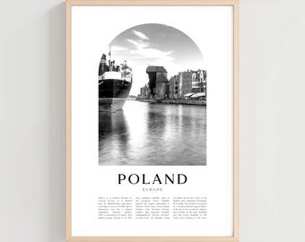 Poland Travel Poster, Poland Print, Poland Wall Art, Travel Print, Europe City Art, Poland Gift, Europe Decor | EU90M
