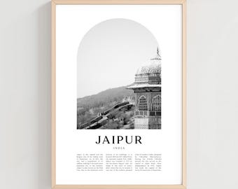 Póster de viaje de Jaipur, impresión de Jaipur, arte mural de Jaipur, impresión de viaje, arte urbano de la India, regalo de Jaipur, decoración de la India / AS214M