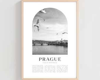 Prague Travel Poster, Prague Print, Prague Wall Art, Travel Print, Czech Republic City Art, Prague Gift, Czech Republic Decor | EU24M