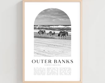 Outer Banks Reiseposter, Outer Banks Druck, Outer Banks Wandkunst, Reisedruck, North Carolina City Art, Outer Banks Geschenk | NA360M