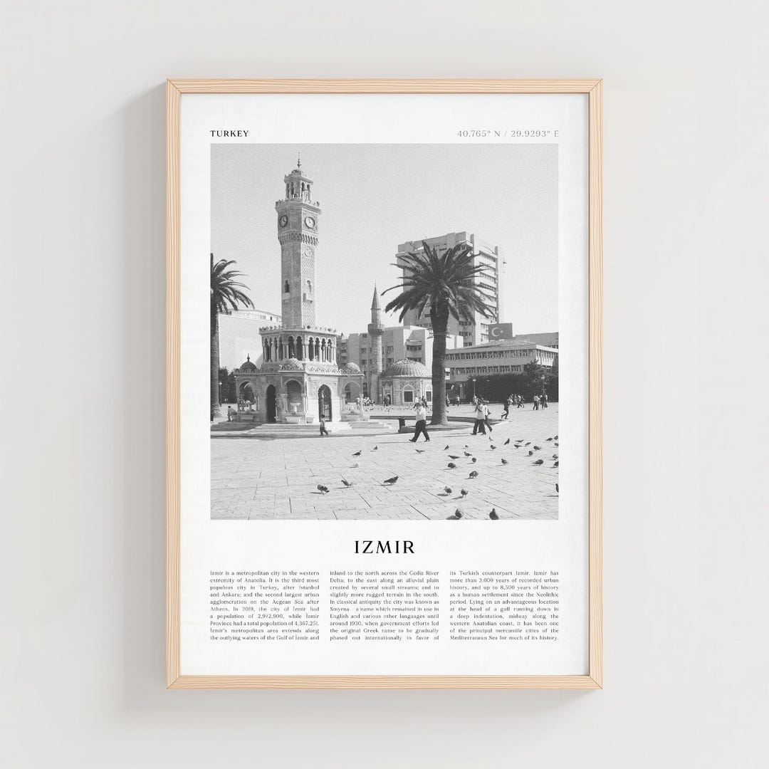 Izmir Travel Poster, Izmir Vintage Print, Izmir Wall Art, Turkey Retro ...