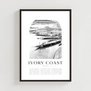 Ivory Coast Travel Poster, Ivory Coast Print, Ivory Coast Wall Art, Travel Print, Africa City Art, Ivory Coast Gift, Africa Decor | AF39M