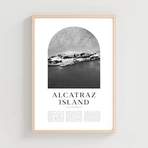 Alcatraz Island Travel Poster, Alcatraz Print, Alcatraz Wall Art, Travel Print, California City Art, Alcatraz Gift, California Decor | NA65M