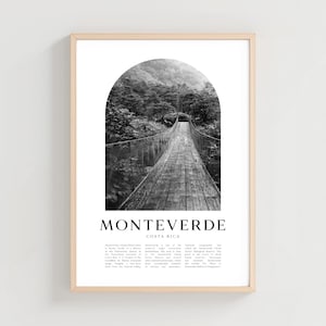 Monteverde reisposter, Monteverde print, Monteverde muurkunst, reizen print, Costa Rica City Art, Monteverde cadeau, Costa Rica decor | CE20M