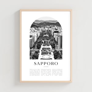 Sapporo Travel Poster, Sapporo Print, Sapporo Wall Art, Travel Print, Japan City Art, Sapporo Gift, Japan Decor | AS83M