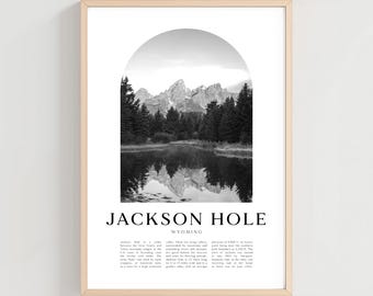 Plakat podróżniczy Jackson Hole, wydruk Jackson Hole, sztuka Jackson Hole, wydruk podróżniczy, sztuka miejska Wyoming, prezent Jackson Hole, wystrój Wyoming | NA43M