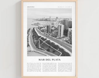 Cartel de viaje de Mar del Plata, Impresión vintage de Mar del Plata, Arte de la pared de Mar del Plata, Arte retro de la ciudad de Argentina, Regalo de Mar del Plata / SA07