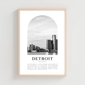Detroit Reise Poster, Detroit Druck, Detroit Wandkunst, Reisedruck, Detroit Geschenk, Jersey Kunst | US18M