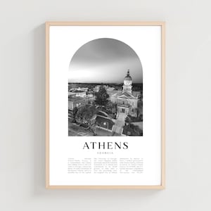 Athen Reise Poster, Athen Druck, Athen Wandkunst, Reisedruck, Georgia Stadt Kunst, Athen Geschenk, Georgia Dekor | US222M