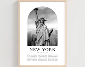 New York Travel Poster, New York Print, New York Wall Art, Travel Print, United States City Art, New York Gift, United States Decor | NA114M