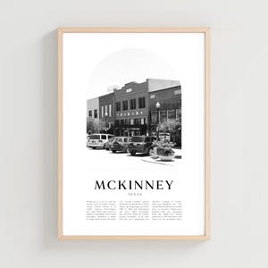 McKinney Travel Poster, McKinney Print, McKinney Wall Art, Travel Print, Texas City Art, McKinney Gift, Texas Decor | US167M