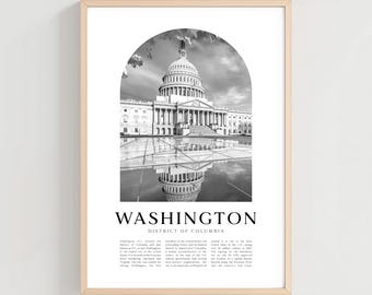 Washington, D.C. Travel Poster, Washington, D.C. Print, Washington, D.C. Wall Art, Washington, D.C. Gift, District of Columbia Decor | NA02M