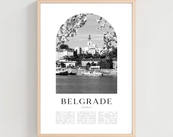 Belgrade Travel Poster, Belgrade Print, Belgrade Wall Art, Travel Print, Serbia City Art, Belgrade Gift, Serbia Decor | EU127M