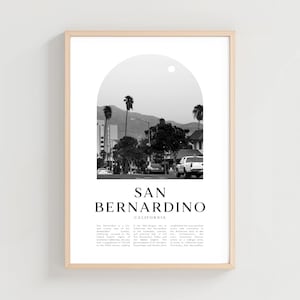 San Bernardino Travel Poster, San Bernardino Print, San Bernardino Wall Art, Travel Print, California City Art, San Bernardino Gift | US100M