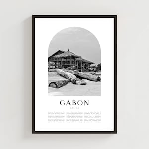 Gabon Travel Poster, Gabon Print, Gabon Wall Art, Travel Print, Africa City Art, Gabon Gift, Africa Decor | AF45M