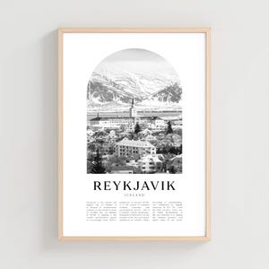 Reykjavik Travel Poster, Reykjavik Print, Reykjavik Wall Art, Travel Print, Iceland City Art, Reykjavik Gift, Iceland Decor | EU52M