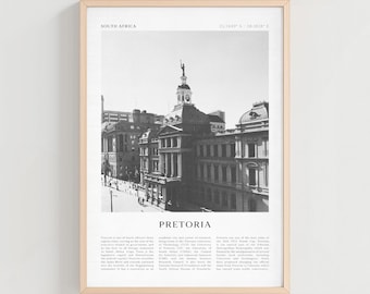 Pretoria Travel Poster, Pretoria Vintage Print, Pretoria Wall Art, South Africa Retro City, Pretoria Gift, South Africa Boho Decor | AF107
