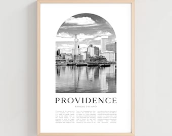 Providence Travel Poster, Providence Print, Providence Wall Art, Travel Print, Rhode Island City Art, Providence Gift | US134M