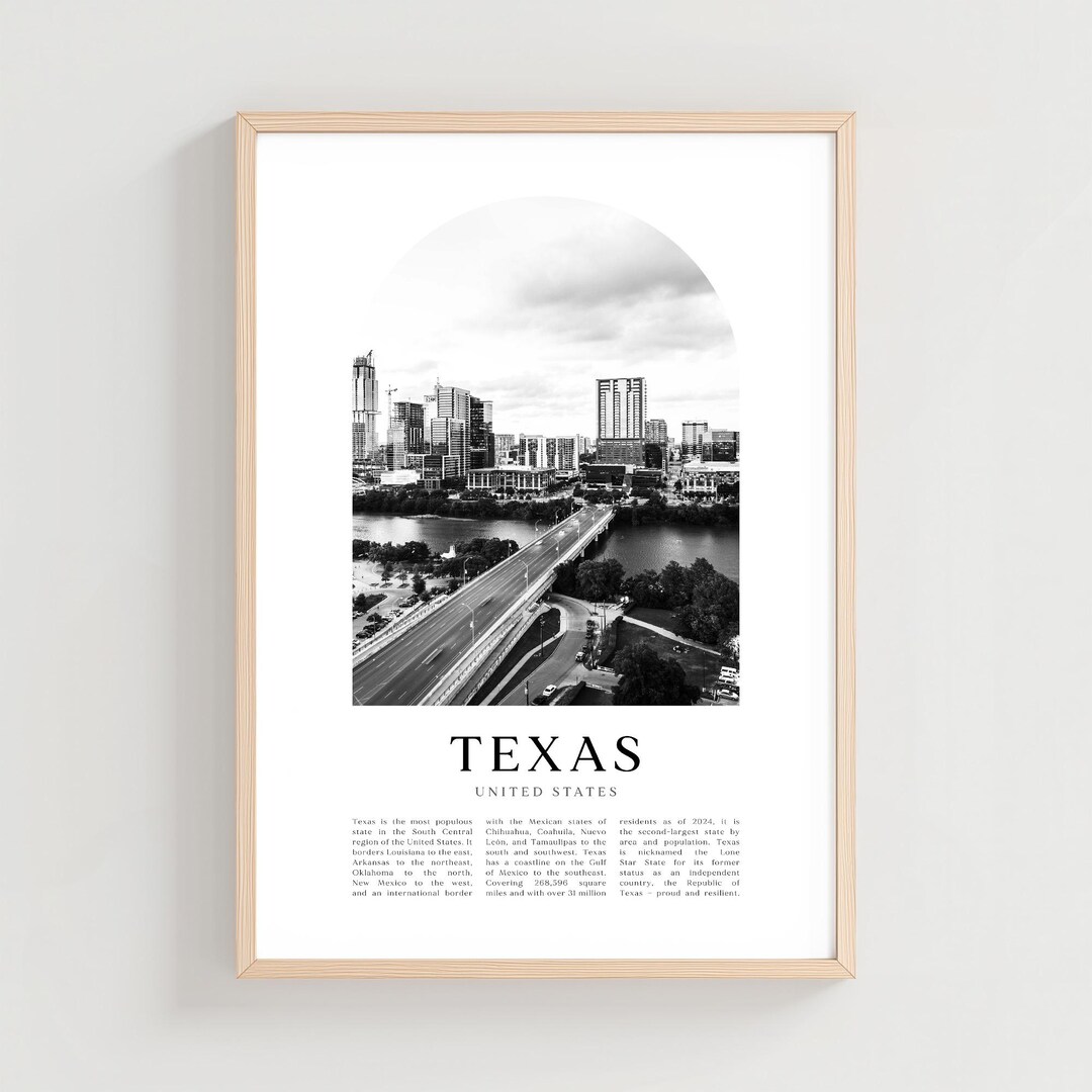 Texas Travel Poster, Texas Print, Texas Wall Art, Travel Print, United ...