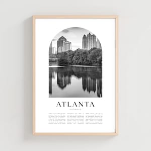 Atlanta Travel Poster, Atlanta Print, Atlanta Wall Art, Travel Print, Georgia City Art, Atlanta Gift, Georgia Decor | NA31M