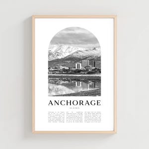 Anchorage Travel Poster, Anchorage Print, Anchorage Wall Art, Travel Print, Alaska City Art, Anchorage Gift, Alaska Decor | US63M